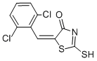 structure of CAS# 65562-49-4, 5-(2,6-Dichloro-benzylidene)-2-thioxo-thiazolidin-4-one;5-[(2,6-Dichlorophenyl)Methylidene]-2-Sulfanylidene-1,3-Thiazolidin-4-One;5-[(2,6-Dichlorophenyl)Methylene]-2-Thioxo-Thiazolidin-4-One;(5Z)-5-[(2,6-Dichlorophenyl)Methylene]-2-Thioxo-Thiazolidin-4-One
