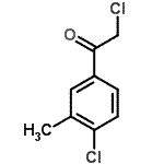 结构式 CAS# 65610-03-9, 2-氯-1-(4-氯-3-甲基苯基)乙酮