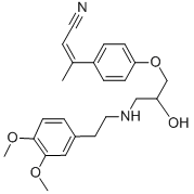 CAS#: 65655-59-6， (E)-3-[4-[3-[2-(3,4-Dimethoxyphenyl)ethylamino]-2-hydroxypropoxy]phenyl]but-2-enenitrile