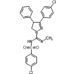 structure of CAS# 656827-86-0, 3-(4-Chlorophenyl)-N'-[(4-chlorophenyl)sulfonyl]-N-methyl-4-phenyl-4,5-dihydro-1H-pyrazole-1-carboximidamide;