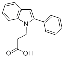 结构式 CAS# 65746-55-6, 3-(2-苯基-吲哚-1-基)-丙酸