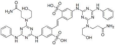 CAS#: 66085-71-0， 4-4'-Bis[[4-Anilino-6-[(2-Carbamoylethyl)(2-Hydroxyethyl)Amino]-1,3,5-Triazin-2-Yl]Amino]Stilbene-2,2'-Disulphonic Acid
