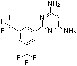 结构式 CAS# 66088-50-4, 6-[3,5-二(三氟甲基)苯基]-1,3,5-三嗪-2,4-二胺