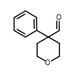 structure of CAS# 66109-88-4, 4-Phenyltetrahydro-2H-pyran-4-carbaldehyde;4-phenyl-2H-3,4,5,6-tetrahydropyran-4-carbaldehyde;4-Phenyltetrahydro-2H-pyran-4-carboxaldehyde;4-PHENYL-TETRAHYDRO-PYRAN-4-CARBALDEHYDE