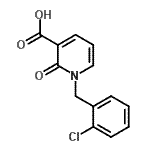 结构式 CAS# 66158-19-8, 1-(2-氯苄基)-2-氧代-1,2-二氢-3-吡啶羧酸