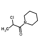 structure of CAS# 66203-96-1, 2-Chloro-1-(1-piperidinyl)-1-propanone;1-(2-Chloropropanoyl)piperidine;2-chloro-1-piperidylpropan-1-one;piperidine, 1-(2-chloro-1-oxopropyl)-
