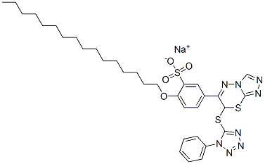 CAS#: 66209-67-4， Sodium 2-(Hexadecyloxy)-5-[7-[(1-Phenyl-1H-Tetrazol-5-Yl)Thio]-7H-1,2,4-Triazolo[3,4-b][1,3,4]Thiadiazin-6-Yl]Benzenesulphonate