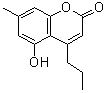 structure of CAS# 66346-53-0, 5-Hydroxy-7-methyl-4-propyl-2H-chromen-2-one;2H-1-benzopyran-2-one, 5-hydroxy-7-methyl-4-propyl-;5-hydroxy-7-methyl-4-propyl-2H-chromen-2-one;MFCD02080283
