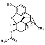 CAS#: 66641-10-9， (5alpha,6alpha)-3-Hydroxy-17-methyl-4,5-epoxymorphinan-6-yl acetate