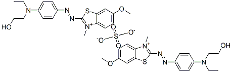 CAS#: 66693-25-2， Bis[2-[[4-[Ethyl(2-Hydroxyethyl)Amino]Phenyl]Azo]-6-Methoxy-3-Methylbenzothiazolium] Sulphate