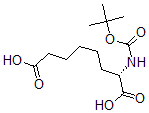 structure of CAS# 66713-87-9, (2S)-2-[[(1,1-Dimethylethoxy)Carbonyl]Amino]-Octanedioicacid;N-ALPHA-BUTOXYCARBONYL-L-ALPHA-AMINOSUBERIC ACID;(S)-2-(Tert-Butoxycarbonylamino)Octanedioic Acid;(S)-2-(Boc-Amino)Octanedioic  Acid
