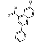 结构式 CAS# 667412-62-6, 6-氯-2-(2-吡啶基)-4-喹啉羧酸