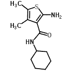 结构式 CAS# 667412-67-1, 2-氨基-N-环己基-4,5-二甲基-3-噻吩甲酰胺