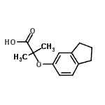结构式 CAS# 667414-05-3, 2-(2,3-二氢-1H-茚-5-基氧基)-2-甲基丙酸