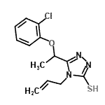 结构式 CAS# 667436-84-2, 4-烯丙基-5-[1-(2-氯苯氧基)乙基]-4H-1,2,4-三唑-3-硫醇