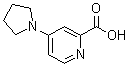 structure of CAS# 66933-69-5, 4-(1-Pyrrolidinyl)-2-Pyridinecarboxylicacid;4-1-Pyrrolidinyl-2-Pyridinecarboxylic Acid;4-Pyrrolidin-1-Ylpicolinic Acid;Nsc111086