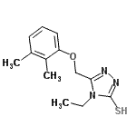 structure of CAS# 669705-44-6, 5-[(2,3-Dimethylphenoxy)methyl]-4-ethyl-4H-1,2,4-triazole-3-thiol;5-(2,3-Di<wbr>methyl-ph<wbr>enoxymeth<wbr>yl)-4-eth<wbr>yl-4H-[1,<wbr>2,4]triaz<wbr>ole-3-thi<wbr>ol;5-[(2,3-d<wbr>imethylph<wbr>enoxy)met<wbr>hyl]-4-et<wbr>hyl-1,2,4<wbr>-triazole<wbr>-3-thiol;5-[(2,3-D<wbr>imethylph<wbr>enoxy)met<wbr>hyl]-4-et<wbr>hyl-4H-1,<wbr>2,4-triaz<wbr>ole-3-thi<wbr>ol