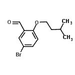 structure of CAS# 669739-11-1, 5-Bromo-2-(3-methylbutoxy)benzaldehyde;5-Bromo-2-(3-methylbutoxy)benzaldehyde;MFCD03422447