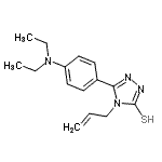 structure of CAS# 669748-48-5, 4-Allyl-5-[4-(diethylamino)phenyl]-4H-1,2,4-triazole-3-thiol;5-[4-(die<wbr>thylamino<wbr>)phenyl]-<wbr>4-(prop-2<wbr>-en-1-yl)<wbr>-4H-1,2,4<wbr>-triazole<wbr>-3-thiol;5-[4-(die<wbr>thylamino<wbr>)phenyl]-<wbr>4-prop-2-<wbr>enyl-1,2,<wbr>4-triazol<wbr>e-3-thiol;MFCD03900787