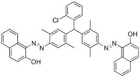 CAS#: 6706-75-8， 1,1'-[[(2-Chlorophenyl)Methylene]Bis[(2,5-Dimethyl-4,1-Phenylene)Azo]]Bis(2-Naphthol)