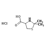 structure of CAS# 67089-92-3, 2,2-Dimethyl-1,3-thiazolidine-4-carboxylic acid hydrochloride (1:1);2,2-dimet<wbr>hyl-1,3-t<wbr>hiazolidi<wbr>ne-4-carb<wbr>oxylic ac<wbr>id hydroc<wbr>hloride;2,2-dimethylthiazolidine-4-carboxylic acid hydrochloride;4-thiazolidinecarboxylic acid, 2,2-dimethyl-, hydrochloride