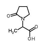 结构式 CAS# 67118-32-5, 2-(2-氧代-1-吡咯烷基)丙酸