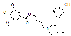 CAS 登录号：67293-59-8， 3,4,5-三甲氧基苯甲酸 4-[N-丁基-N-(4-羟基-alpha-甲基苯乙基)氨基]丁酯