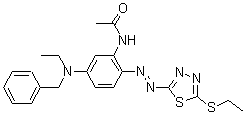 CAS#: 67338-62-9， N-[5-[Ethylbenzylamino]-2-[[5-(Ethylthio)-1,3,4-Thiadiazol-2-Yl]Azo]Phenyl]-Acetamide