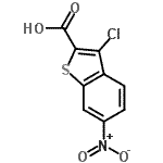 structure of CAS# 676348-44-0, 3-Chloro-6-nitro-1-benzothiophene-2-carboxylic acid;3-CHLORO-6-NITRO-1-BENZOTHIOPHENE-2-CARBOXYLICACID;3-Chloro-6-nitro-benzo[b]thiophene-2-carboxylic;3-chloro-6-nitrobenzo[b]thiophene-2-carboxylic acid