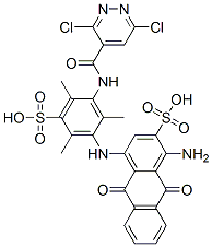 CAS#: 67846-54-2， 1-Amino-4-[3-[[(3,6-Dichloropyridazin-4-Yl)Carbonyl]Amino]-2,4,6-Trimethyl-5-Sulphoanilino]-9,10-Dihydro-9,10-Dioxoanthracene-2-Sulphonic Acid