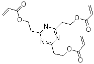 structure of CAS# 67893-00-9, 2-Propenoic Acid 1,1',1''-(1,3,5-Triazine-2,4,6-Triyltri-2,1-Ethanediyl) Ester;Prop-2-Enoic Acid 2-[4,6-Bis[2-(1-Oxoprop-2-Enoxy)Ethyl]-1,3,5-Triazin-2-Yl]Ethyl Ester;Acrylic Acid 2-[4,6-Bis(2-Acryloyloxyethyl)-S-Triazin-2-Yl]Ethyl Ester;1,3,5-Triazine-2,4,6-Triyltri-2,1-Ethanediyl Triacrylate