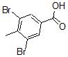 structure of CAS# 67973-32-4, 3,5-Dibromo-4-Methyl-Benzoic Acid;3,5-DIBROMO-4-METHYLBENZOIC ACID 98+%;Benzoic Acid, 3,5-Dibromo-4-Methyl-;3,5-DIBROMO-4-METHYLBENZOIC ACID