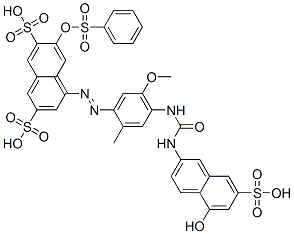 CAS#: 68015-59-8， 4-[[4-[[[(5-Hydroxy-7-Sulfo-2-Naphthalenyl)Amino]Carbonyl]Amino]-5-Methoxy-2-Methylphenyl]Azo]-6-[(Phenylsulfonyl)Oxy]-2,7-Naphthalenedisulfonic Acid