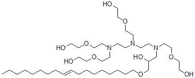 CAS#: 68015-68-9， 1-[2-[2-[Bis[2-(2-hydroxyethoxy)ethyl]amino]ethyl-[2-(2-hydroxyethoxy)ethyl]amino]ethyl-[2-(2-hydroxyethoxy)ethyl]amino]-3-[(E)-octadec-9-enoxy]propan-2-ol