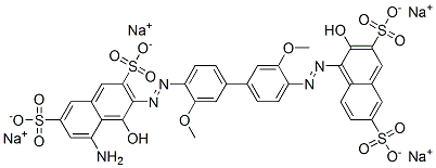 CAS#: 68084-09-3， Tetrasodium 5-Amino-4-Hydroxy-3-[[4'-[(2-Hydroxy-3,6-Disulphonato-1-Naphthyl)Azo]-3,3'-Dimethoxy[1,1'-Biphenyl]-4-Yl]Azo]Naphthalene-2,7-Disulphonate