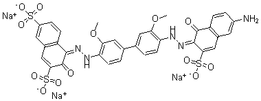 CAS#: 68084-22-0， 4-[2-[4'-[2-(6-Amino-1-Hydroxy-3-Sulfo-2-Naphthalenyl)Diazenyl]-3,3'-Dimethoxy[1,1'-Biphenyl]-4-Yl]Diazenyl]-3-Hydroxy-2,7-Naphthalenedisulfonicacid Sodium Salt (1:3)