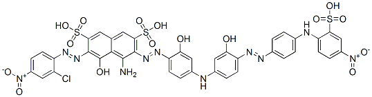 CAS#: 68134-20-3， 4-Amino-6-[(2-Chloro-4-Nitrophenyl)Azo]-5-Hydroxy-3-[[2-Hydroxy-4-[[3-Hydroxy-4-[[4-[(4-Nitro-2-Sulphophenyl)Amino]Phenyl]Azo]Phenyl]Amino]Phenyl]Azo]Naphthalene-2,7-Disulphonic Acid