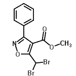 structure of CAS# 682352-68-7, Methyl 5-(dibromomethyl)-3-phenyl-1,2-oxazole-4-carboxylate;4-isoxazo<wbr>lecarboxy<wbr>lic acid,<wbr> 5-(dibro<wbr>momethyl)<wbr>-3-phenyl<wbr>-, methyl<wbr> ester;methyl 5-(dibromomethyl)-3-phenylisoxazole-4-carboxylate;MFCD15732482