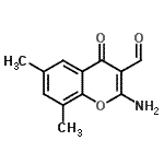 structure of CAS# 68301-79-1, 2-Amino-6,8-dimethyl-4-oxo-4H-chromene-3-carbaldehyde;2-Amino-5-propylthiophene-3-carboxamide;2-amino-6,8-dimethyl-4-oxochromene-3-carbaldehyde;MFCD09261020