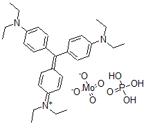 CAS#: 68814-02-8， N-(4-(Bis(4-(diethylamino)phenyl)methylene)-2,5-cyclohexadien-1-ylidene)-N-ethylethanaminium Molybdatephosphate
