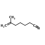 structure of CAS# 6887-97-4, 6-Methyl-6-Heptenenitrile;6-Methyl-6-heptenenitrile;6-Methylhept-6-enenitrile;6-Methylhept-6-enenitrile 97%