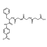 structure of CAS# 68982-90-1, N-(3-Carboxypropanoyl)glycylglycyl-N-(4-nitrophenyl)phenylalaninamide;3-[N-({N-<wbr>[(N-{1-[N<wbr>-(4-nitro<wbr>phenyl)ca<wbr>rbamoyl]-<wbr>2-phenyle<wbr>thyl}carb<wbr>amoyl)met<wbr>hyl]carba<wbr>moyl}meth<wbr>yl)carbam<wbr>oyl]propa<wbr>noic acid;CHYMOTRYPSIN SUBSTRATE I, COLORIMETRIC;N-Succinyl-Gly-Gly-Phe-p-nitroanilide