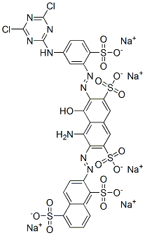 CAS#: 68992-03-0， Pentasodium 2-[[1-Amino-7-[[5-[(4,6-Dichloro-1,3,5-Triazin-2-Yl)Amino]-2-Sulphonatophenyl]Azo]-8-Hydroxy-3,6-Disulphonato-2-Naphthyl]Azo]Naphthalene-1,5-Disulphonate