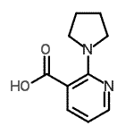 结构式 CAS# 690632-36-1, 2-(1-吡咯烷基)烟酸