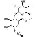 structure of CAS# 69266-16-6, (2S,3R,4S,5R,6R)-2-{[(2R,3S,4R,5R,6R)-6-Azido-4,5-dihydroxy-2-(hydroxymethyl)tetrahydro-2H-pyran-3-yl]oxy}-6-(hydroxymethyl)tetrahydro-2H-pyran-3,4,5-triol;1-Azido-1-deoxy-¦Â-D-lactopyranoside;1-Azido-1-deoxy-β-D-lactopyranoside;β-LACTOSYLAZIDE