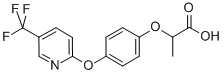structure of CAS# 69335-91-7, Fluazifop;2-[4-[[5-(Trifluoromethyl)-2-Pyridyl]Oxy]Phenoxy]Propanoic Acid;2-[4-[[5-(Trifluoromethyl)-2-Pyridyl]Oxy]Phenoxy]Propionic Acid;Propanoic Acid, 2-(4-((5-(Trifluoromethyl)-2-Pyridinyl)Oxy)Phenoxy)-, (+-)-