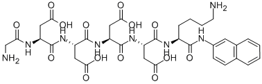 structure of CAS# 70023-02-8, Gly-Asp-Asp-Asp-Asp-Lys beta-Naphthylamide;3-[[(2S)-2-[[(2S)-2-[[(2S)-2-[(2-Aminoacetyl)Amino]-4-Hydroxy-4-Oxo-Butanoyl]Amino]-4-Hydroxy-4-Oxo-Butanoyl]Amino]-4-Hydroxy-4-Oxo-Butanoyl]Amino]-4-[[(1S)-5-Amino-1-(2-Naphthylcarbamoyl)Pentyl]Amino]-4-Oxo-Butanoic Acid;4-[[(1S)-5-Amino-1-[(2-Naphthylamino)-Oxomethyl]Pentyl]Amino]-3-[[(2S)-2-[[(2S)-2-[[(2S)-2-[(2-Amino-1-Oxoethyl)Amino]-4-Hydroxy-1,4-Dioxobutyl]Amino]-4-Hydroxy-1,4-Dioxobutyl]Amino]-4-Hydroxy-1,4-Dioxobutyl]Amino]-4-Oxobutanoic Acid;4-[[(1S)-5-Amino-1-(2-Naphthylcarbamoyl)Pentyl]Amino]-3-[[(2S)-2-[[(2S)-2-[[(2S)-2-(Glycylamino)-4-Hydroxy-4-Keto-Butanoyl]Amino]-4-Hydroxy-4-Keto-Butanoyl]Amino]-4-Hydroxy-4-Keto-Butanoyl]Amino]-4-Keto-Butyric Acid