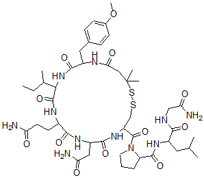 CAS#: 70056-24-5， N-[1-[(2-amino-2-oxo-ethyl)amino]-4-methyl-1-oxo-pentan-2-yl]-1-[[7-(2-amino-2-oxo-ethyl)-10-(3-amino-3-oxo-propyl)-13-butan-2-yl-16-[(4-methoxyphenyl)methyl]-20,20-dimethyl-6,9,12,15,18-pentaoxo-1,2-dithia-5,8,11,14,17-pentazacycloicos-4-yl]carbonyl]pyrrolidine-2-carboxamide