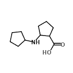 structure of CAS# 700797-68-8, 2-(Cyclopentylamino)cyclopentanecarboxylic acid;2-(Cyclopentylamino)cyclopentanecarboxylic acid;CYCLOPENTANECARBOXYLICACID, 2-(CYCLOPENTYLAMINO)-;MFCD19706032
