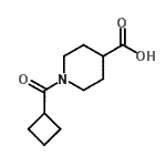 结构式 CAS# 700815-60-7, 1-(环丁基羰基)-4-哌啶羧酸
